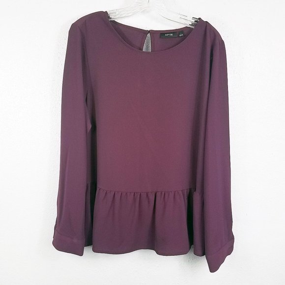 Apt 9 Women's Plum Peplum Top Size Large - Picture 1 of 13